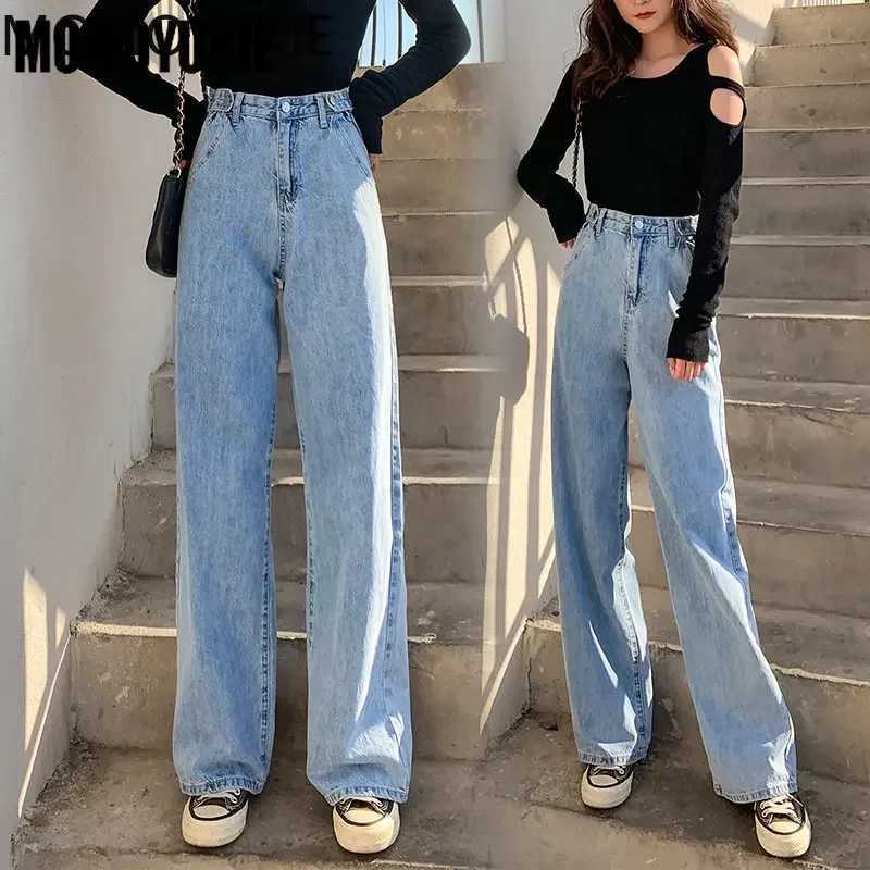 streetwear high waist womens fashion jeans woman women wide leg pants trousers female jean femme denim bagge mom jeans M260310