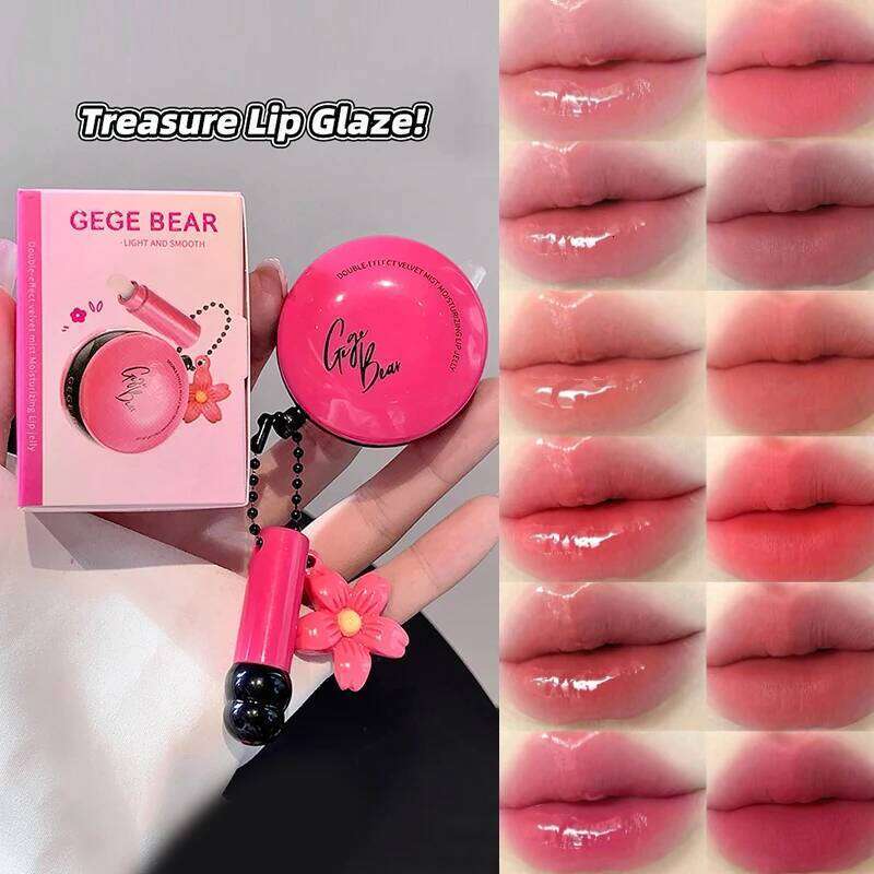 Gege bear two lipsticks lip jelly, moisturizing the lips, coloring, natural makeup application, and quick setting Z260310