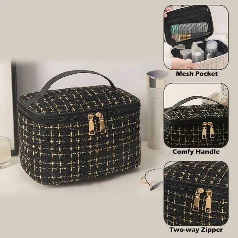 2024 New Women's Knitted Style Portable Makeup Fashionable Large Storage Bag BX101 XJ260310
