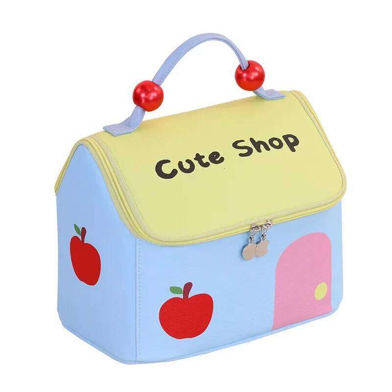 Cute Dopamine House Makeup Bag - Large Portable Cosmetic Organizer with Handles, Travel Toiletry Pouch for Women & Girls XJ260310