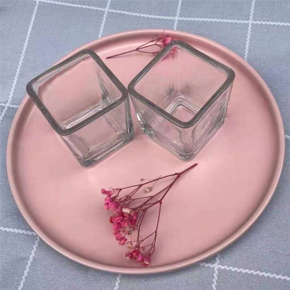 Geometry Square Candlestick Incense Making Candles Jar Supplies Transparent Glass Home Bedroom Desktop Decor DIY Tea Cup Gifts H260310