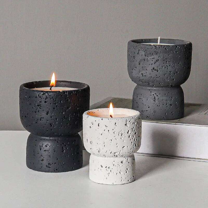 European style simple cement household scented candle empty cup diy high appearance level crafts indoor candlestick decoration H260310