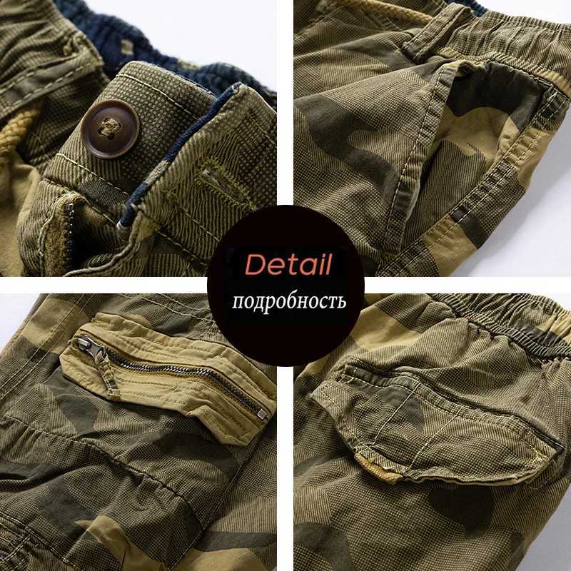 New Summer Men Cotton Cargo Camouflage Shorts Men Clothing Casual Breeche Bermuda Beach Jogger Shorts Male Hot N260310
