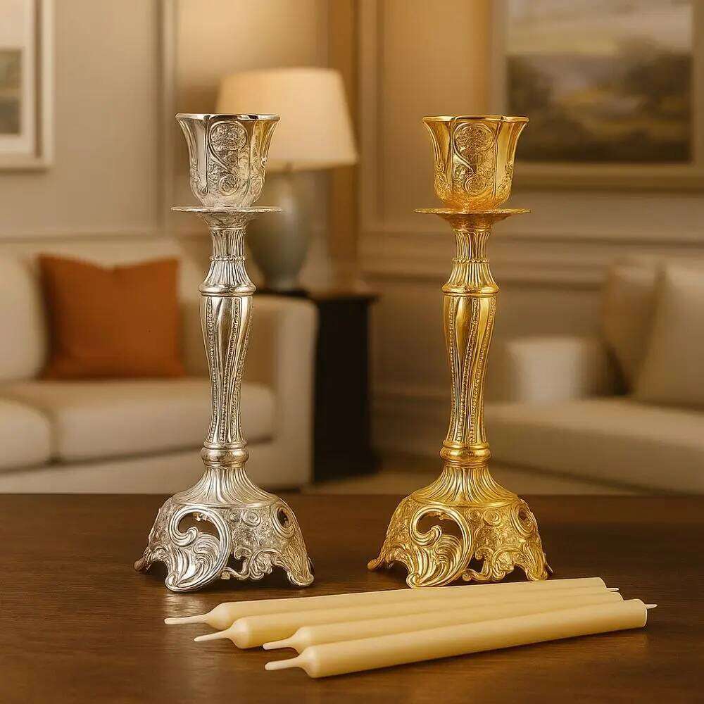 Home Ornament Taper Candle Holder European Style Romantic Retro Single-Headed Dinner Candlestick Banquet H260310