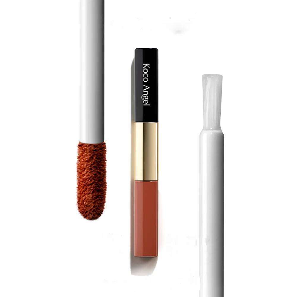 Double headed lip gloss 6 colors Matte Waterproof Moisturizing Makeup Cosmetics Lip Balm Nude Lipstick Korean cosmetic Z260310