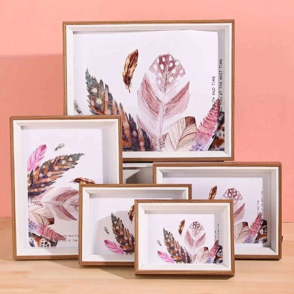 5/6/7/8/10 inch Wooden Wall Hanging Wood Picture Frame Stand For Pictures Photo Commemorative Home Decor H260310 - view 6
