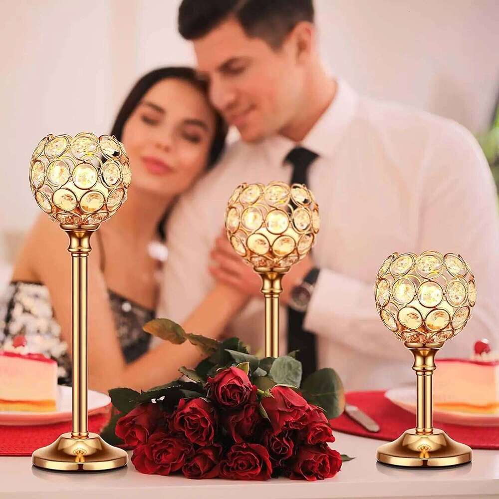 Creative crystal spherical candlestick ornaments for gatherings, parties, weddings, home celebrations, and candlelight dinners H260310