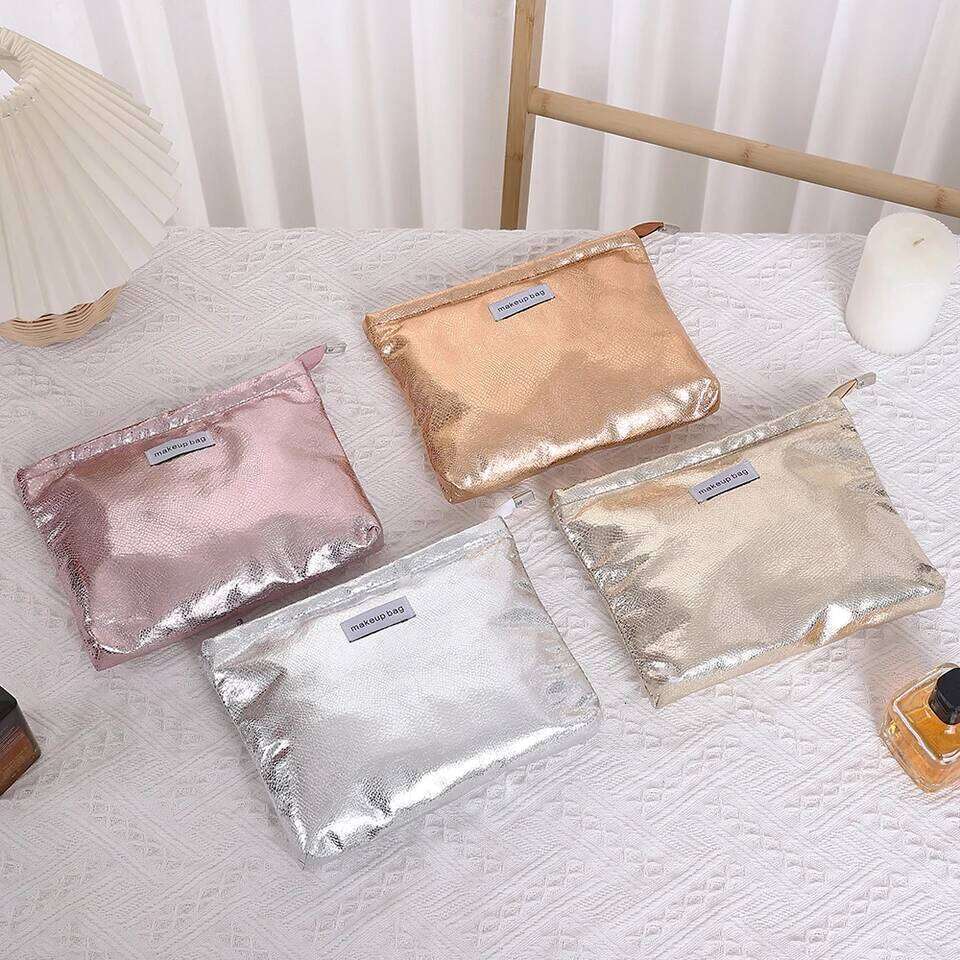 Fashion Shiny Sequins Cosmetic Bag Portable Women Clutch Zipper Pouch Handbag Makeup Toiletries Storage Square Bags Wholesale XJ260310