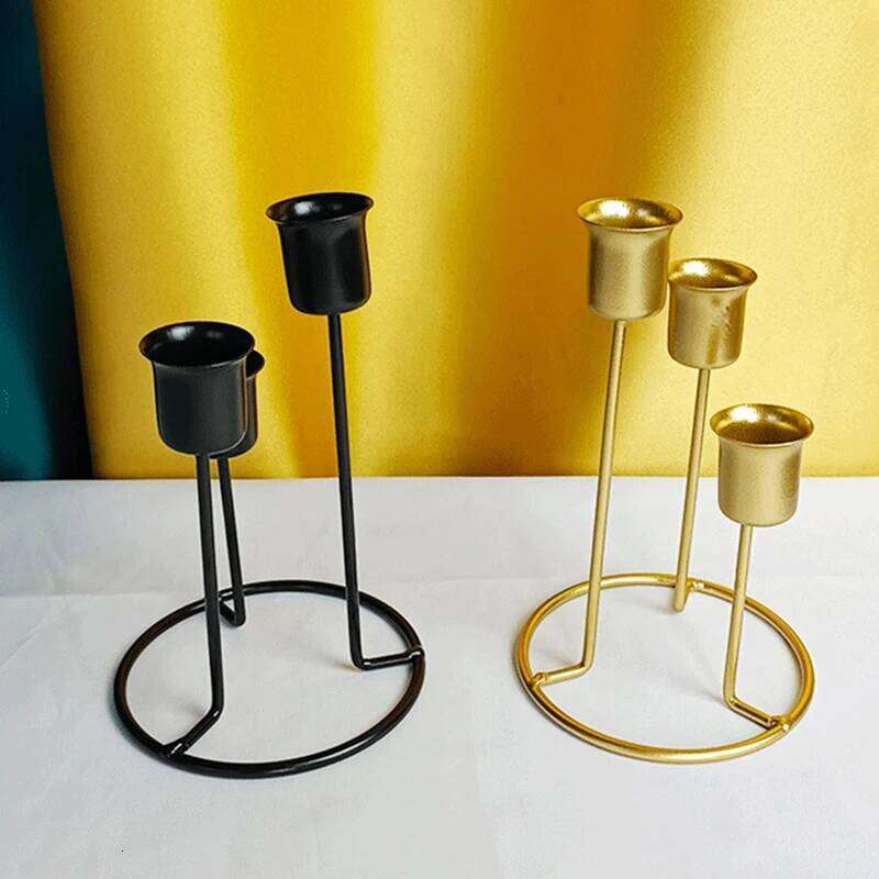 Modern 3/4-Headed Candlestick Minimalism Metal Taper Candle Holders Wedding Decoration Candelabra Dining Table Home Decor H260310