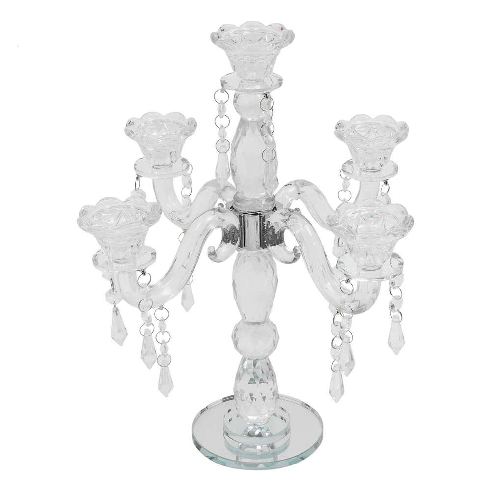 5 Heads Holder Crystal Candle Centerpieces Beautiful Desktop Decorative Accessory H260310