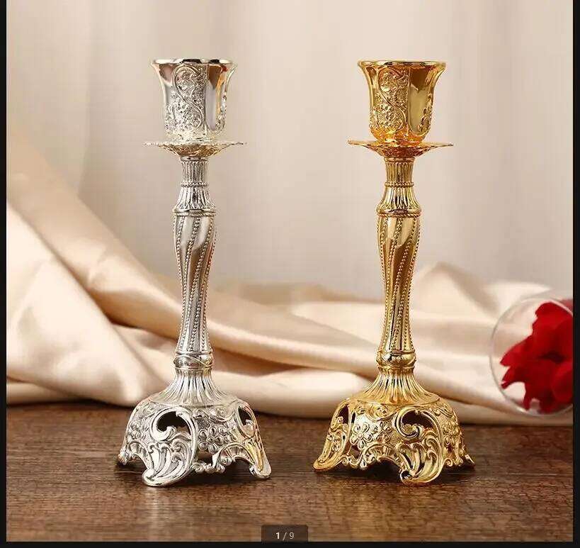 Metal Home Decoration Handicraft Candlestick Holder Candlelight Dinner Shooting Props Candle Accessories H260310