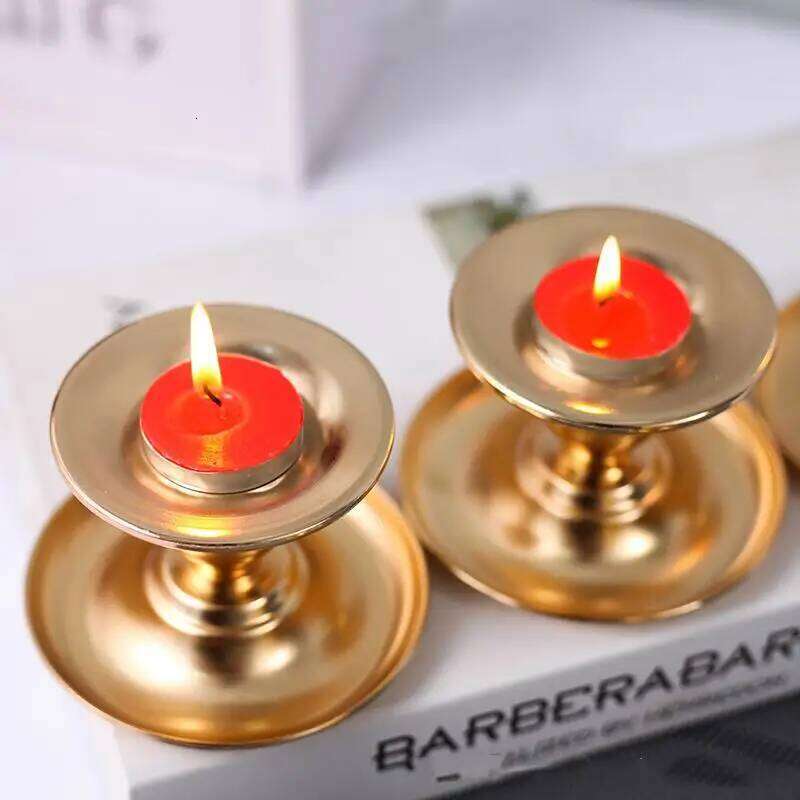 PEANDIM Votive Gold Candle Holder Exquisite Home Table Decoration Candlestick 2pcs/lot H260310