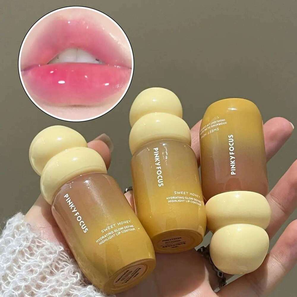 Pinkyfocus Hydrating Lip Serum Gloss - Fruit Nectar Transparent, Dewy Glass Look, Long-Lasting Cosmetics Z260310