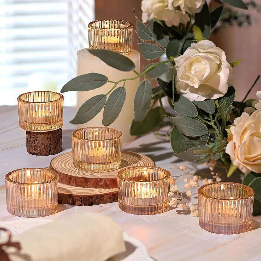 Tealight Gold Holders,Votive Tea Light Candle Holder Glass for Centerpieces Wedding Table Decor,Party Supplies,Home Decor H260310