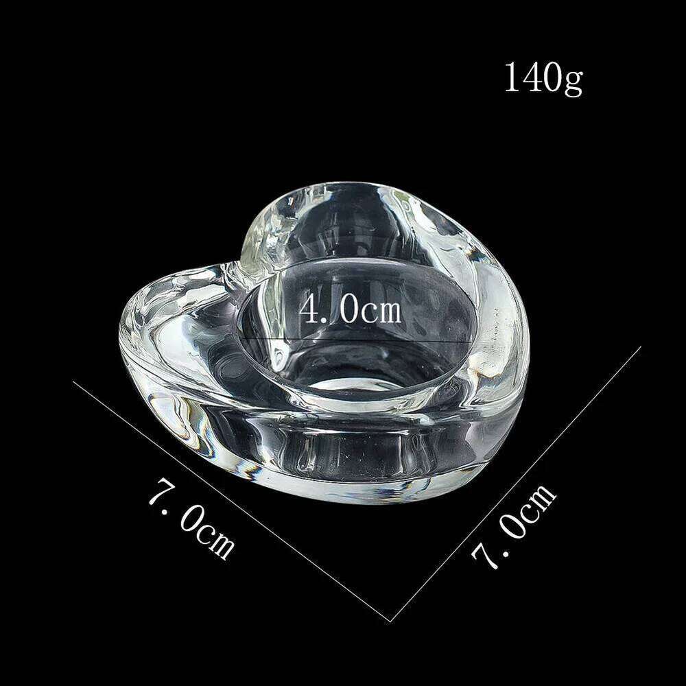 Glass Heart Candle Holder Romantic Tealight Bowl Wedding Centerpieces Home Table Decor Multifunction Candlestick Ashtray Props H260310
