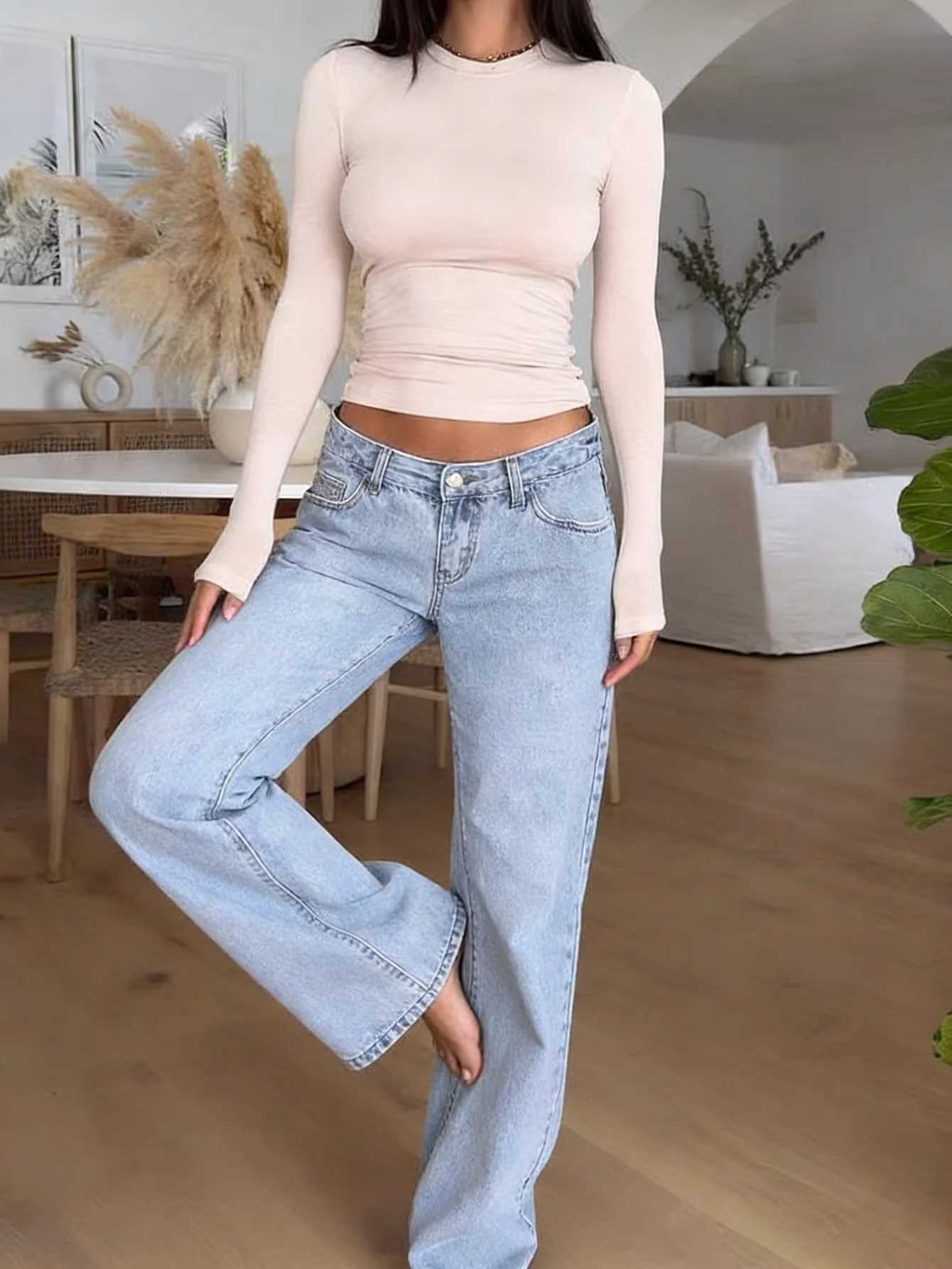 Blue Slim Fit Jeans Pant Y2k Drip Unisex Original For Man Jeans - No accessories or belts included M260310