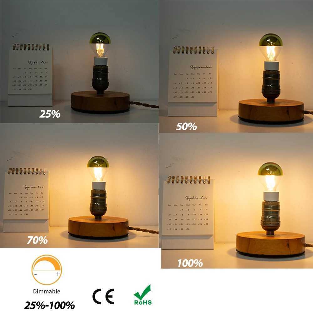 6pcs Mirror Gold Retro Edison LED Light Bulb E14 E12 G45 4W Dimmable filament 2700k Shadowless Bulb Decorative Lighting For Home H260310