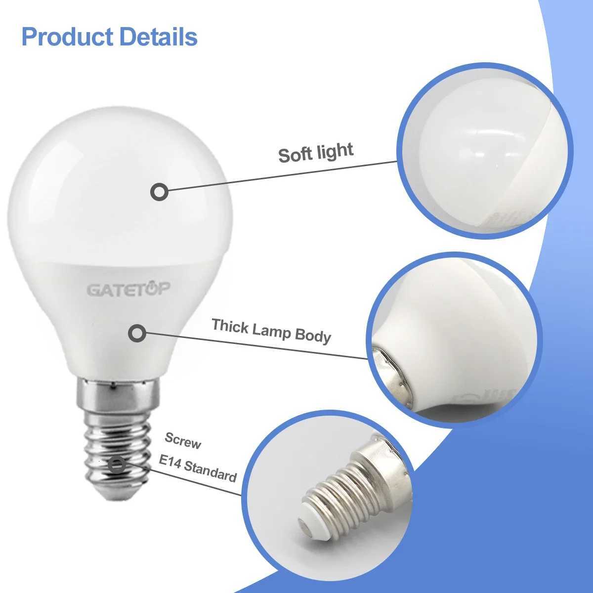 1-10PCS 3W 5W 6W 7W LED Bulb E14 Lamps Bombilla for Led Light Bulbs AC 110V 220V Lampada Energy Saving Lamp Lighting 6000K 3000K H260310