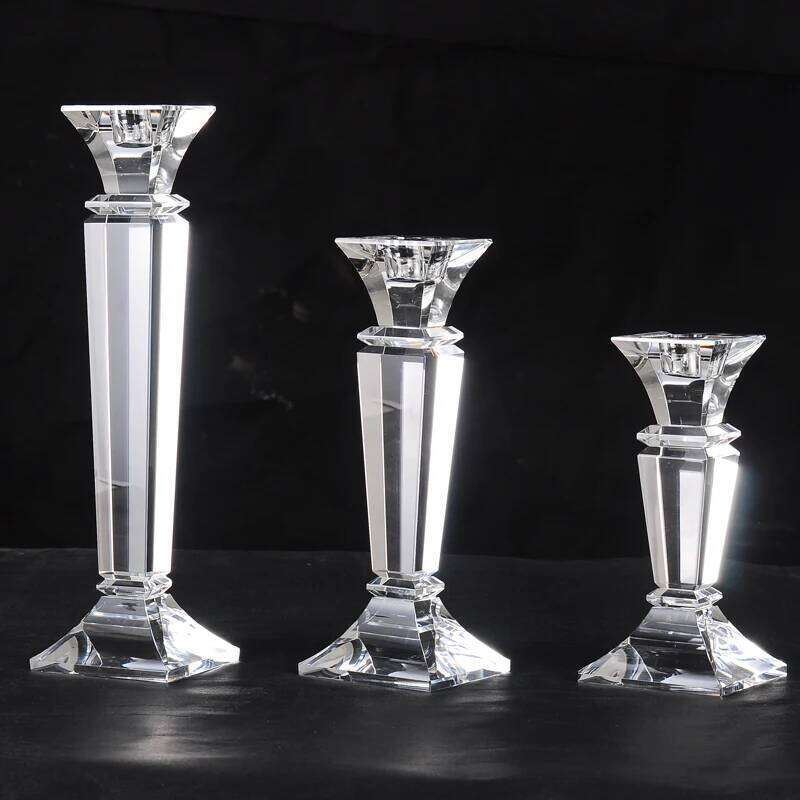 Nordic Luxury Crystal Glass Candle Holder, Romantic Wedding Table Centerpieces, Decor Candelabra, Coffee, Home Decoration H260310