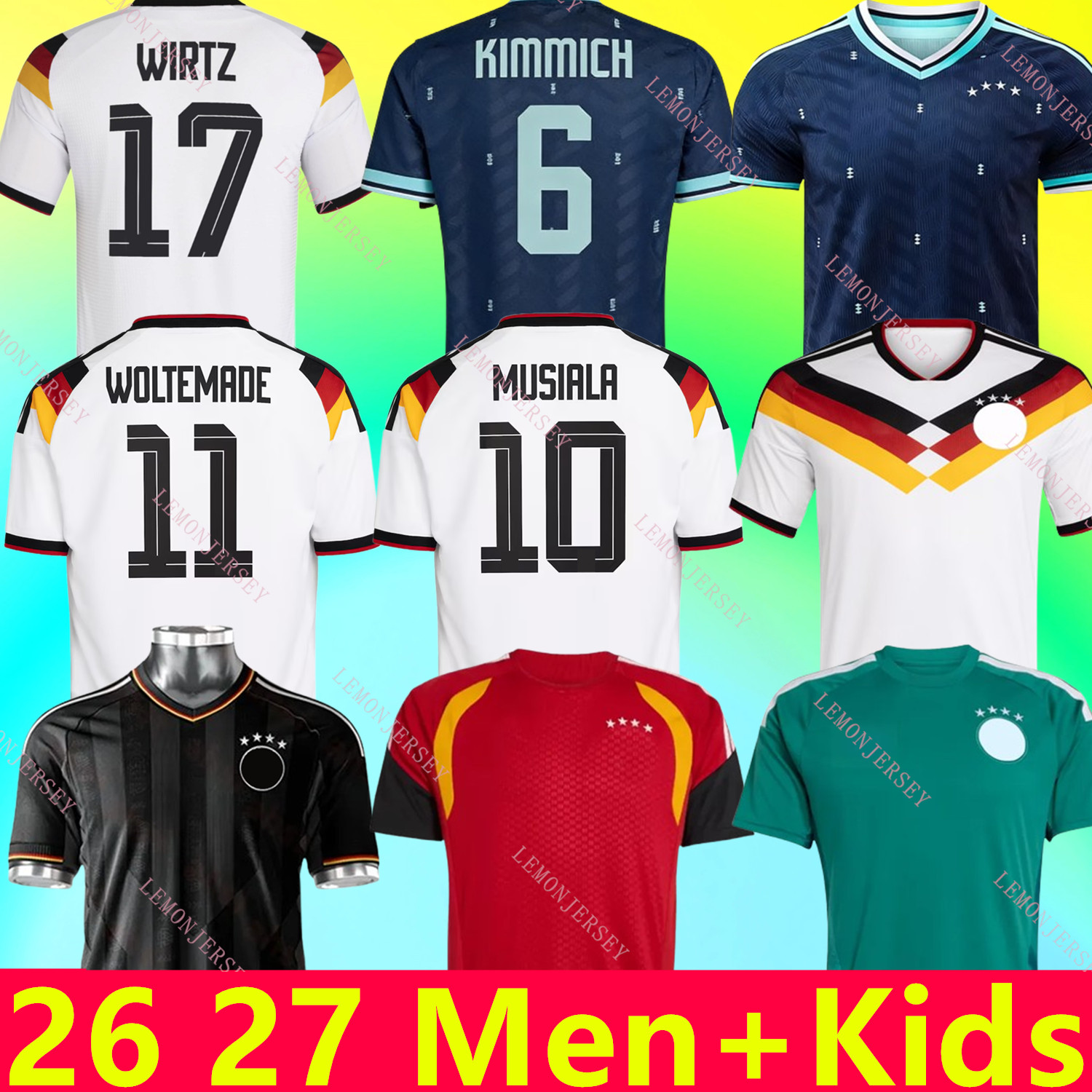 2026 World Cup Jersey Germany MULLER 2026 2027 Soccer Jerseys WIRTZ MUSIALA Deutschland Home Away HAVERTZ SANE Football Shirts RUDIGER WOLTEMADE NEUER Kids Men Kits