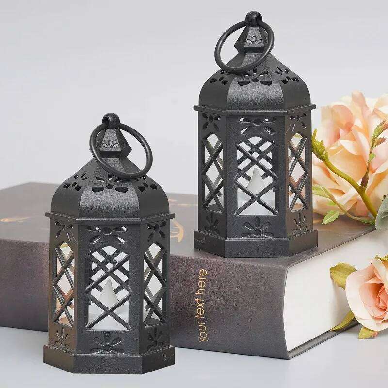 Retro Desktop Atmosphere Decoration Creative Gift Hexagonal Candle Led Wind Portable Small Horse Lamp H260310
