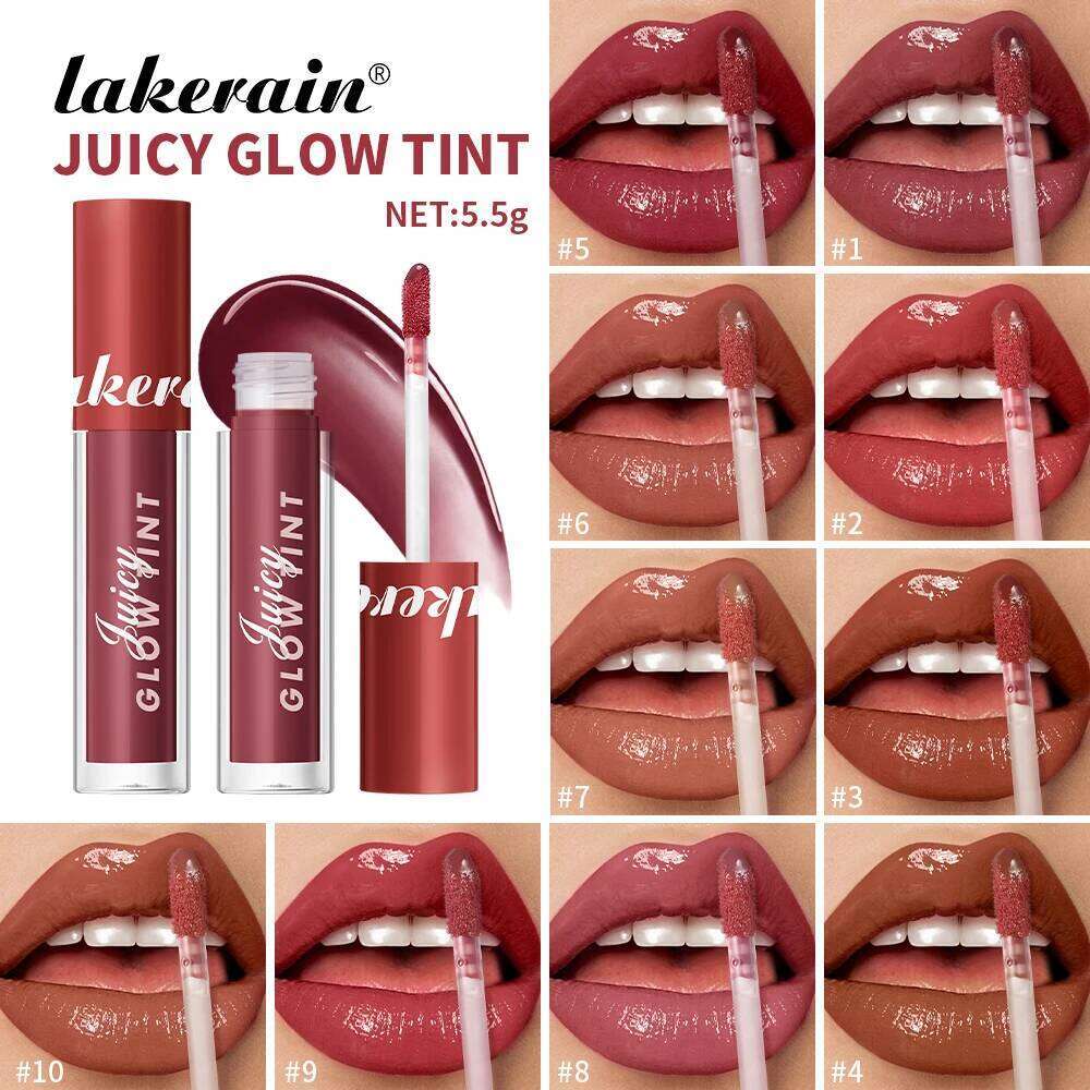 Lakerain Glow Tint Juicy Lip Gloss Long Lasting Moisturizing Smooth Juice Lipstick Waterproof Lips Skin Care Cosmetics Z260310