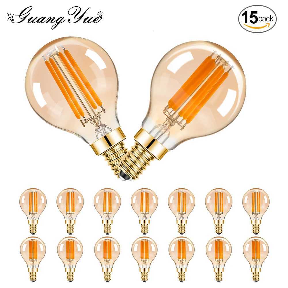 Amber G45 Led Bulb Light 4W 6W E14 220V Filament Lamp Mini Globe Warm White Vintage Dimmable Chandelier Indoor Decoration Home H260310
