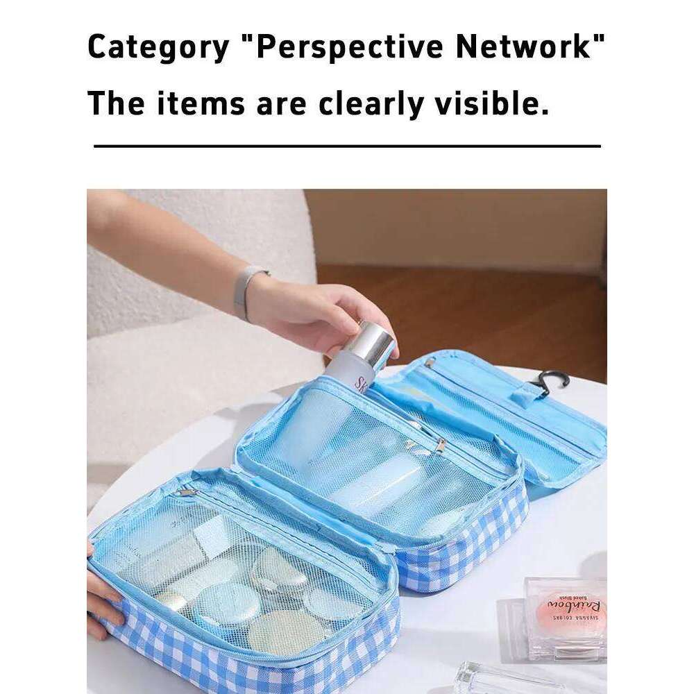 1PC Autumn and Winter travel grid storage high appearance level outdoor makeup bag large capacity portable cosmetics XJ260310
