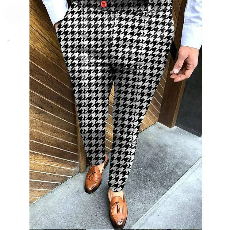 Men's Pants Fashion Summer Designer mens casual sportswear fitness party wedding Long pants Slim Business Groom Wedding Dress Pant Home Casual Me
