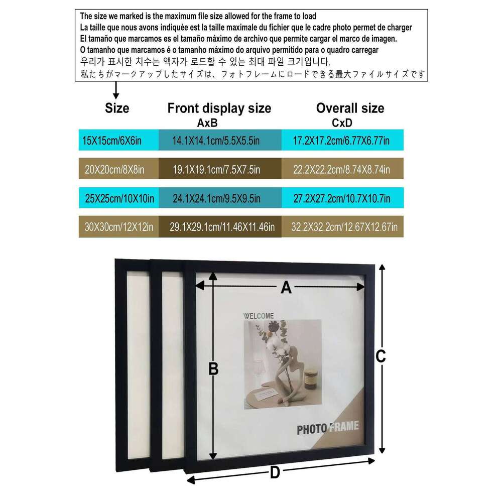 3Pcs Wood Square Photo Frames For Wall Hanging or Desktop Decor 20X20 30X30cm Posters Portrait Frame Picture Commemorat Gift H260310 - view 4