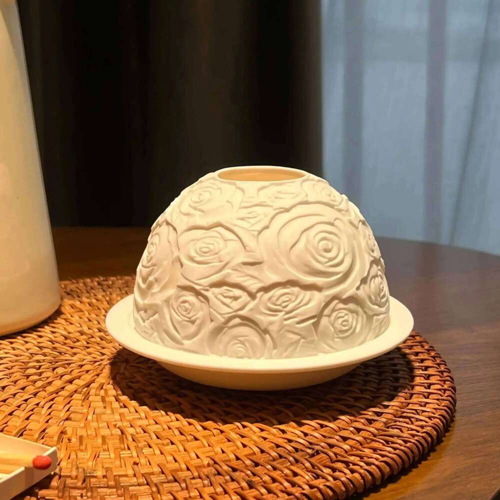 New Beautiful 3D Flowers Porcelain Candle Holder Room Table Decoration & Accessories Home Christmas Wedding Gifts H260310