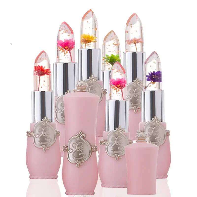 Flower Jelly Transparent Waterproof Temperature Color Changing Crystal Lipstick Long Lasting Moisturizing Lip Balm Lipsticks Z260310