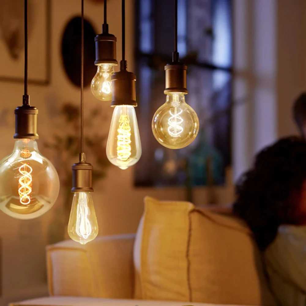 Retro Edison E27 E14 LED Light Bulb 220V Diamond Love ST64 A60 G80 G95 G125 T185 Vintage Glass Bulb Lamp For Home Decor Lighting H2603101