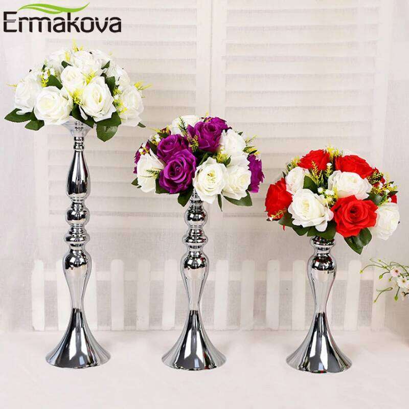 ERMAKOVA Candle Holders Stand Column Candlestick Event Road Lead Flower Vase Rack Table Wedding Centerpieces Party Dinner Decor H260310