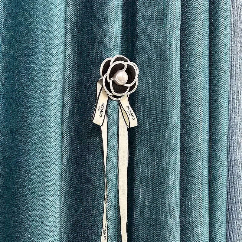 Camellia Flower Small Fragrance Style Tiebacks Simple Sheer Curtain Binding Bands Drawstring Storage Buckle Decorative Accessories