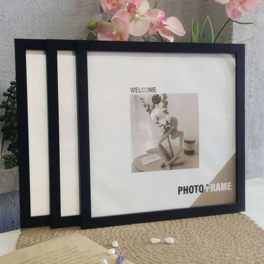 3Pcs Wood Square Photo Frames For Wall Hanging or Desktop Decor 20X20 30X30cm Posters Portrait Frame Picture Commemorat Gift H260310