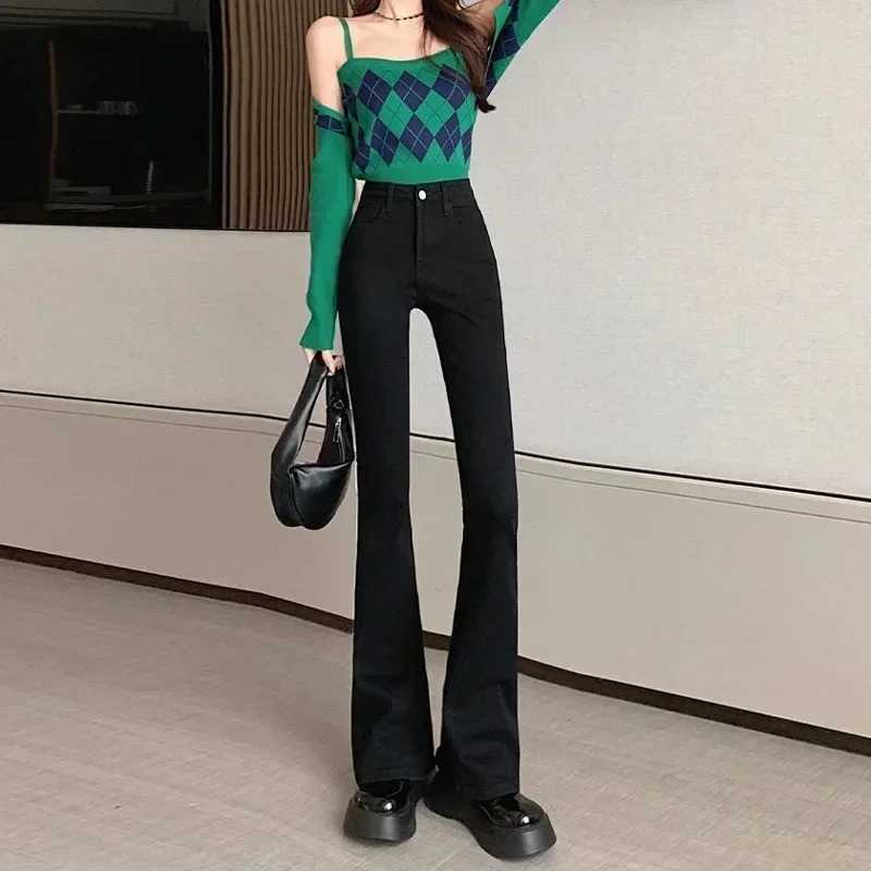 Slimming Straight-Leg Denim Jeans Womens Petite Blue Grey High Elasticity Micro Flare Shaping SmooTH Silhouette M260310