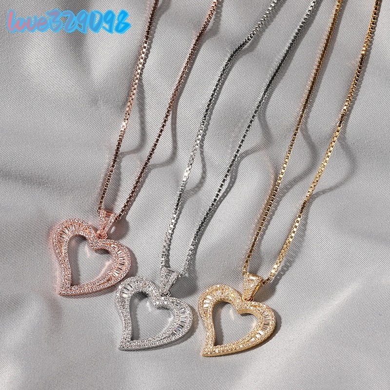 Ins Style Cubic MoissaniteVVS Small Heart Pendant Hip Hop Simple MoissaniteVVS Pendant Jewelry