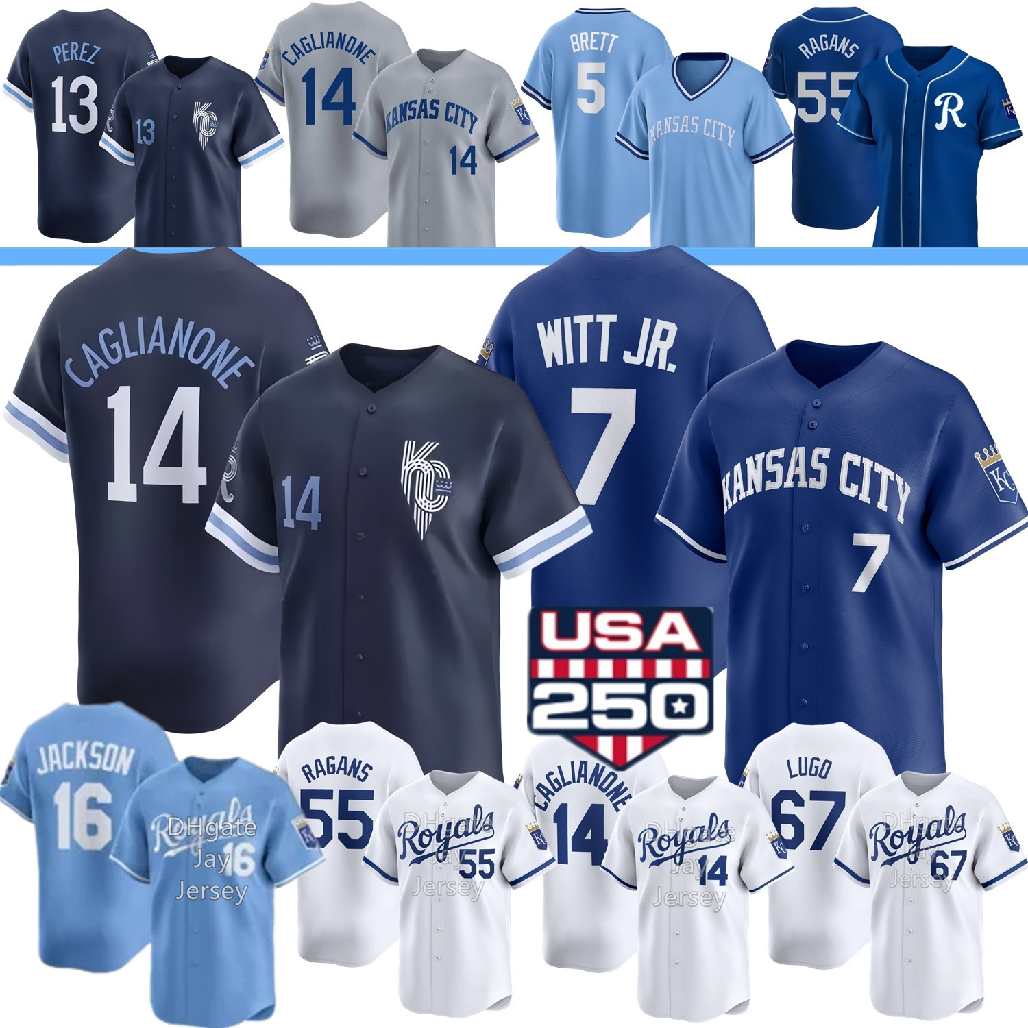 2026 Kansas City Jersey Bobby Witt Jr. Royalses Jac Caglianone Salvador Perez Bo Jackson Ragans Lugo Starling Marte George Brett Kudrna Garcia Isbel Loftin Waters