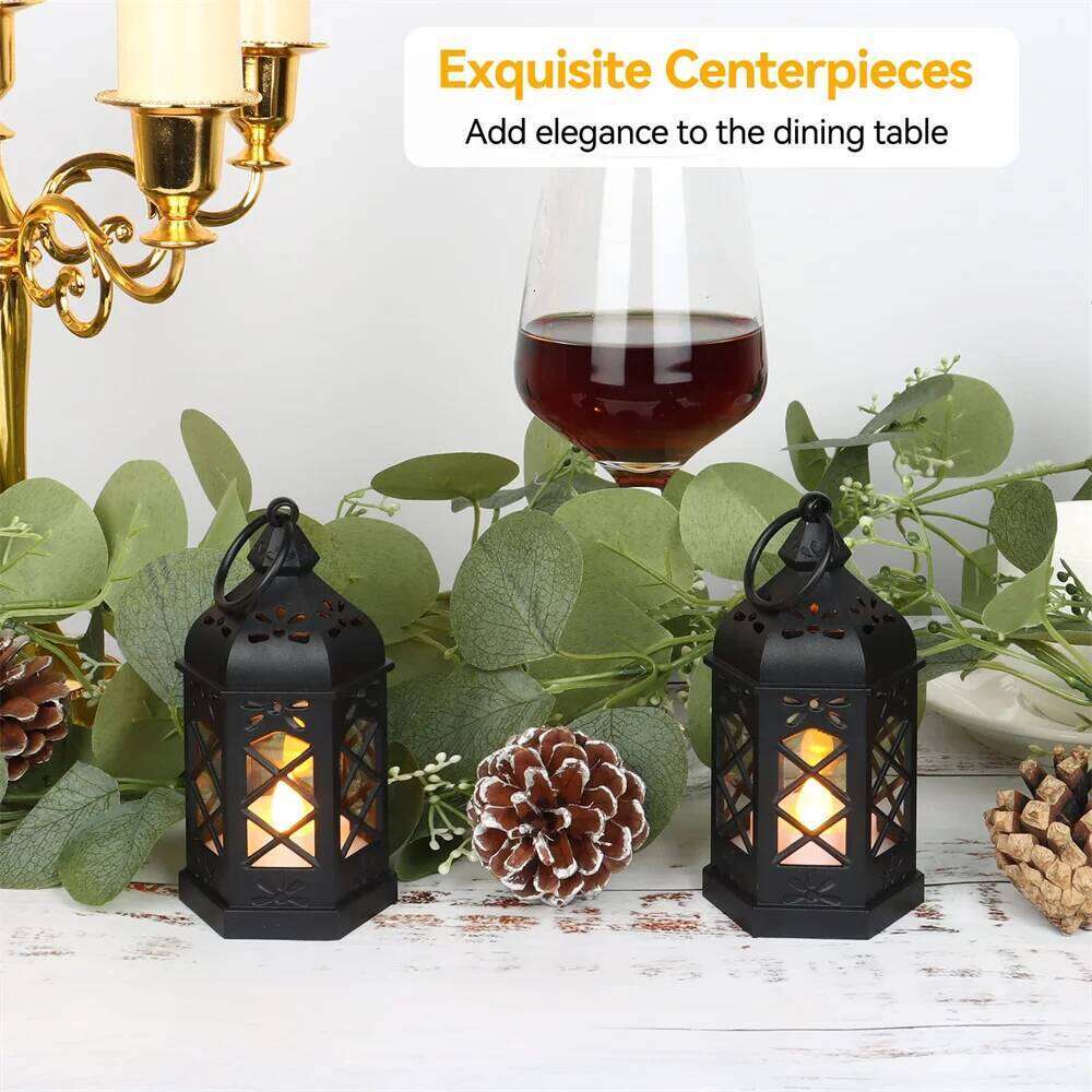 1pack Mini Lantern Candle Decorative Outdoor Wall Lanterns Table Centerpiece for Wedding Halloween Christmas H260310