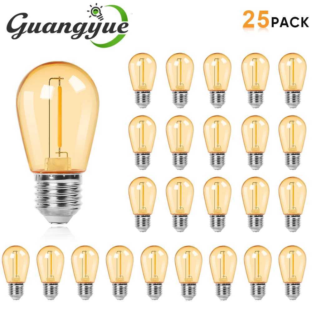 S14 Plastics Led Bulb E27 220V 110V Warm White 2W 1W Shatterproof Vintage Lamp Bulbs For String Light Outdoor Garden Decoration H260310
