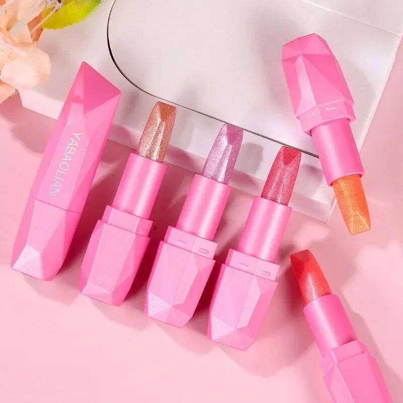 Sparkling Diamond Lipstick Quicksand Golden Shining Non-stick Cup Shiny Pearlescent Moisturizing Lip Tint Red Sexy Lips Makeup Z260310