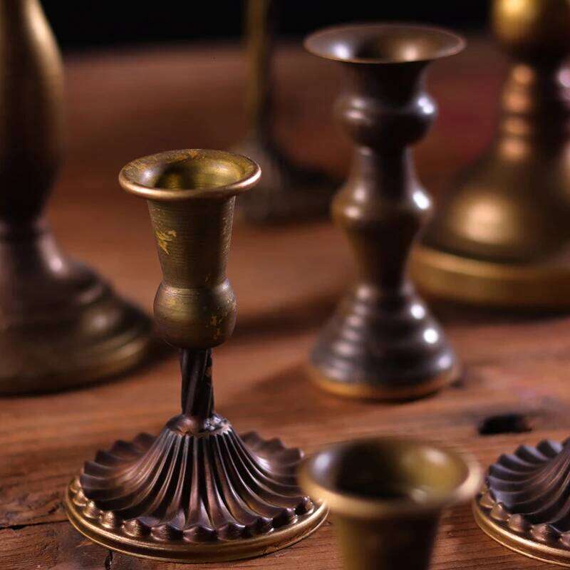 Retro Metal Candlestick Zinc Alloy Holder Sconce Antique Candle Stick Rack Accessories Home Decoration Photography Props H260310