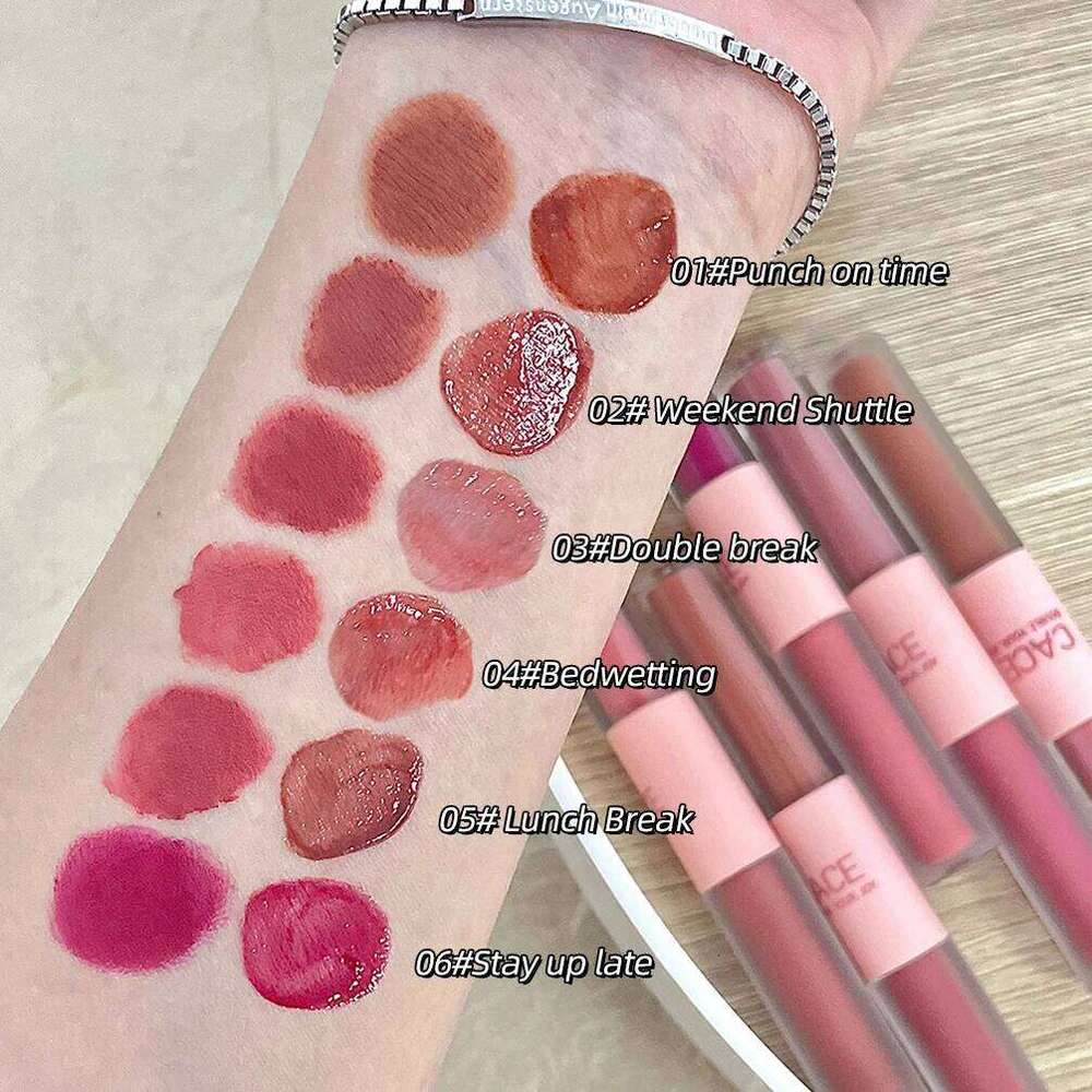 6 Colors Sexy Red Liquid Moisturizing Glaze Tint Long Lasting Matte Lip Mud Waterproof Velvet Lipstick Lips Makeup Z260310