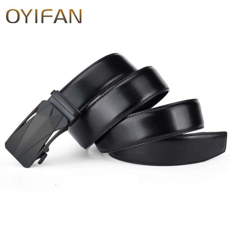 Genuine OYIFAN Cowhide Leather For Men Ratcheting Adjustable Automatic Belt, Mens Business Belt Matching jeans H260310 ,