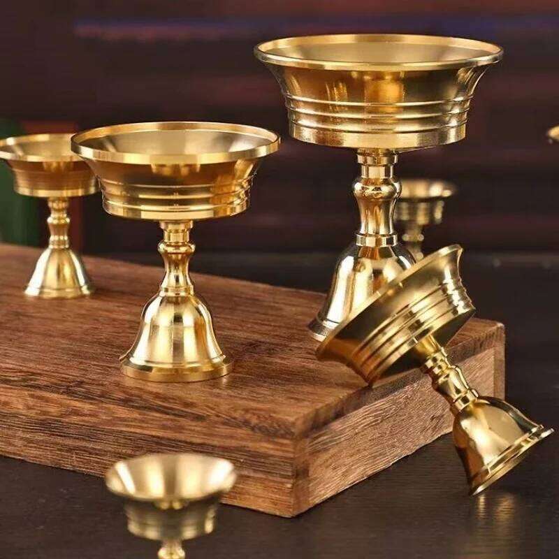 Tibetan Candlestick,Multi-Size Buddhism Bronze Candle Cup Polishing Auspicious Altars Holy Lamp Holder,Buddhist Items Handicraft H260310