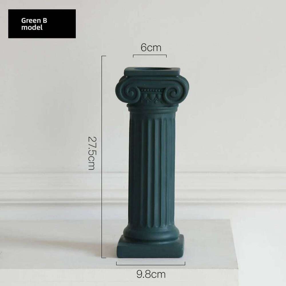 Pillar Candle Holder Black Resin for Candles Table Design Candlesticks, Decorative Tabletop Home Dining Centerpiece H260310