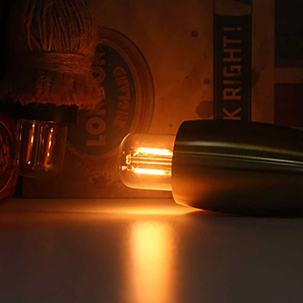 Mini E27 T28 Light Bulb Filament 1W 2200K Vintage Candle Light Ampoule Incandescent Spiral AC220V Lamp Glass Vintage Warm White H260310