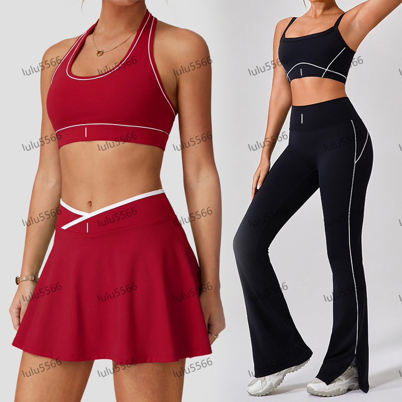 Yoga set sports bra high waist flare pants set women clothing suit Lycra fabric womens lingerie underwear shockproof tight suspenders workout set leggings gym set