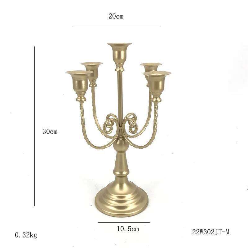 Metal 5-Candle Candlestick Taper Candles, Candle Holder for Wedding Centerpiece Christmas Valentine Party Event Decor H260310
